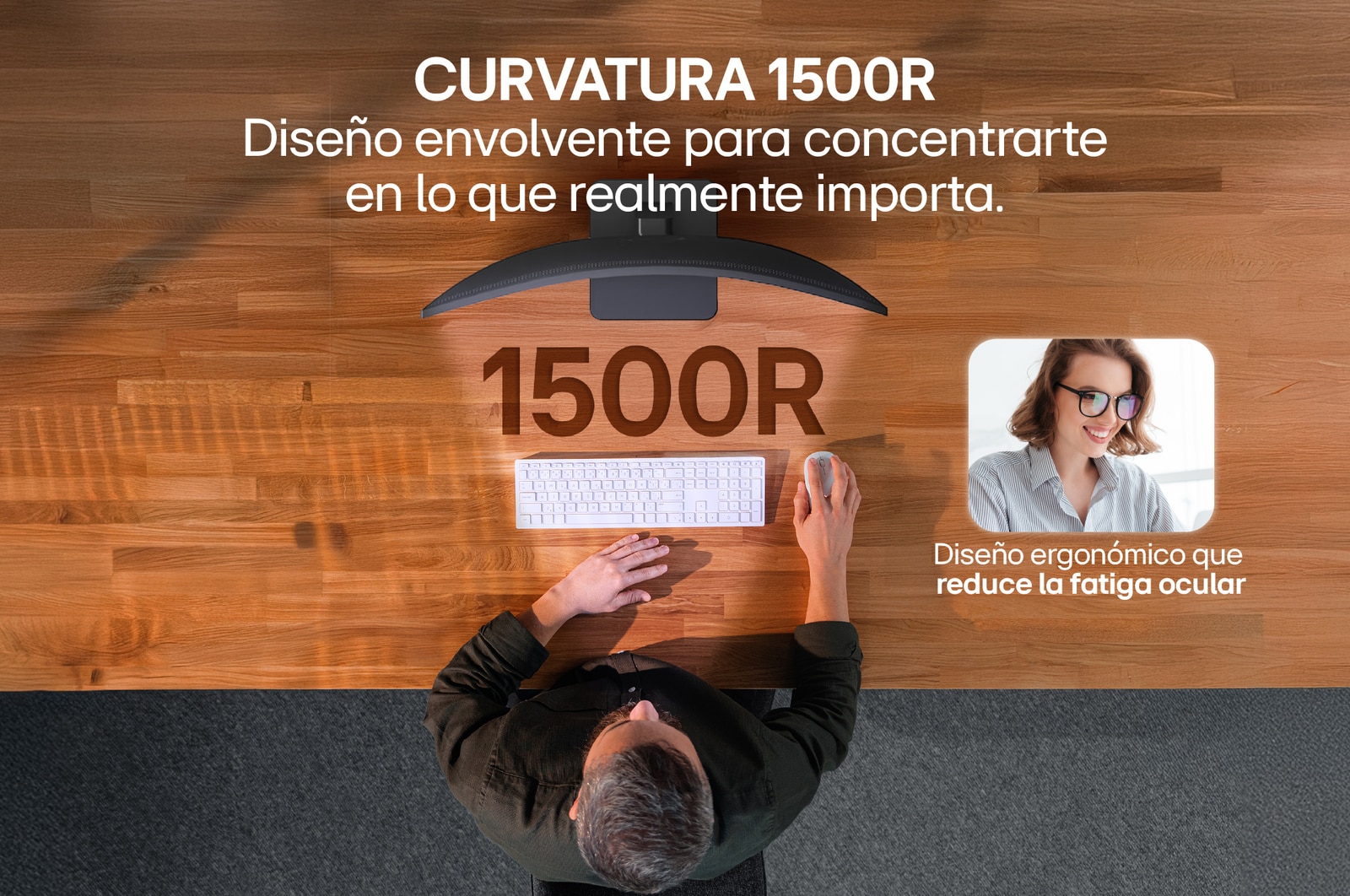 Curvatura del Monitor LG curvo 32MR50C-B 100Hz 32